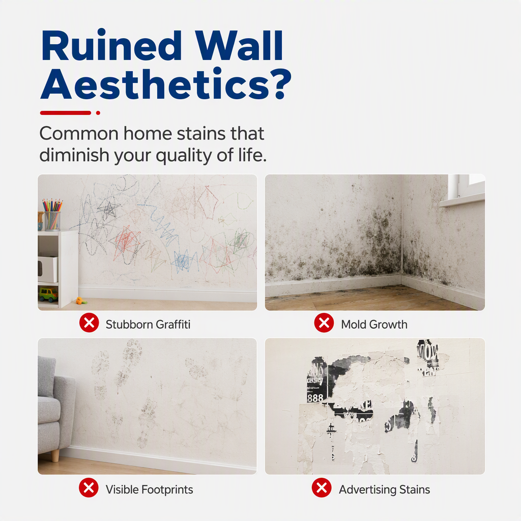 ⚡ [Instant Wall Touch-Up] All-in-One Wall Repair Paint Roller | Fast-Drying Waterproof Paste for Scuffs, Stains & Holes