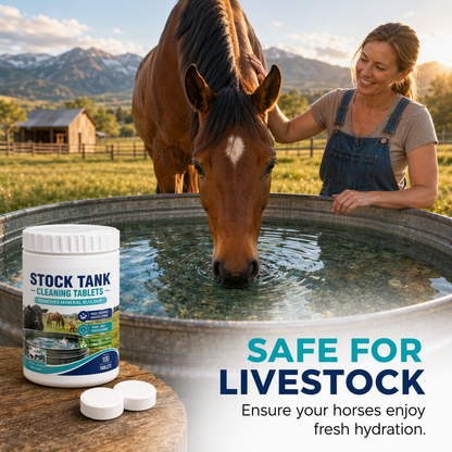 🔥 SAVE 50% TODAY 🔥 Fast-Dissolving Livestock Water Tank Cleaning Tablets | Algae Control & Fresh Water | Animal Safe
