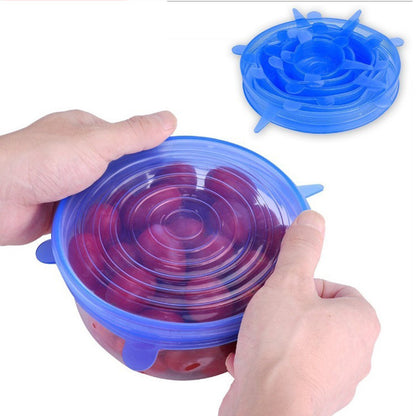 6-Piece Eco-Friendly Silicone Stretch Lids Set | Reusable, Leak-Proof Airtight Food Covers