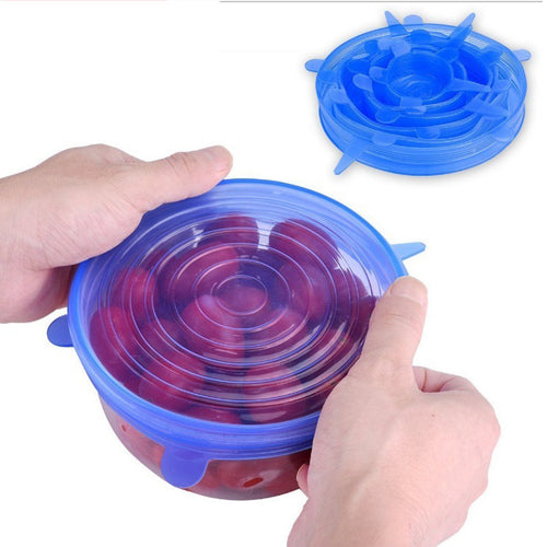 6-Piece Eco-Friendly Silicone Stretch Lids Set | Reusable, Leak-Proof Airtight Food Covers