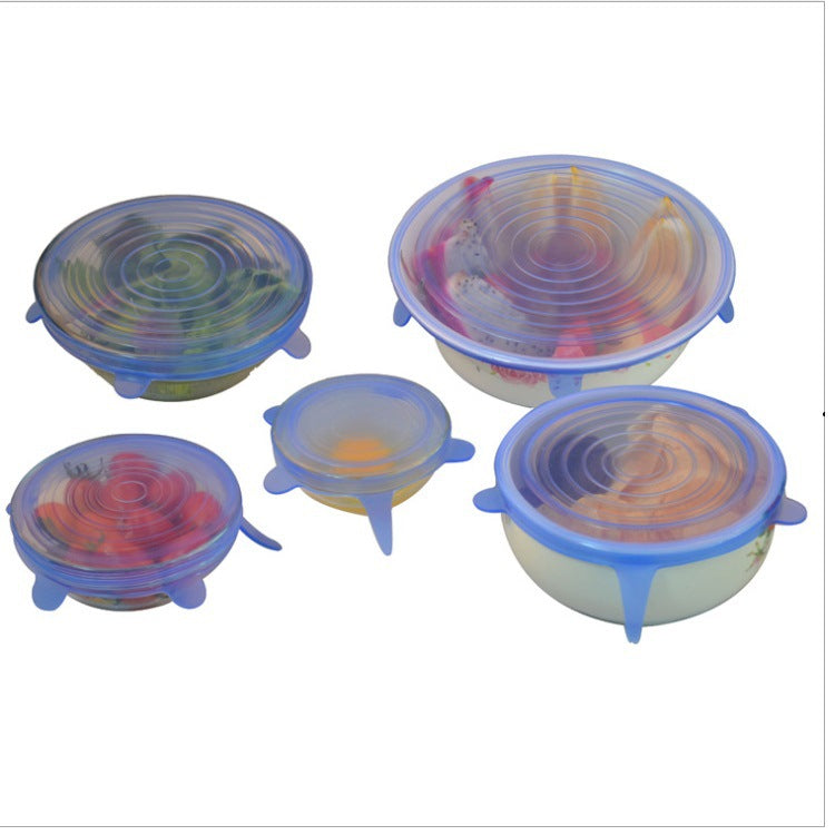 6-Piece Eco-Friendly Silicone Stretch Lids Set | Reusable, Leak-Proof Airtight Food Covers