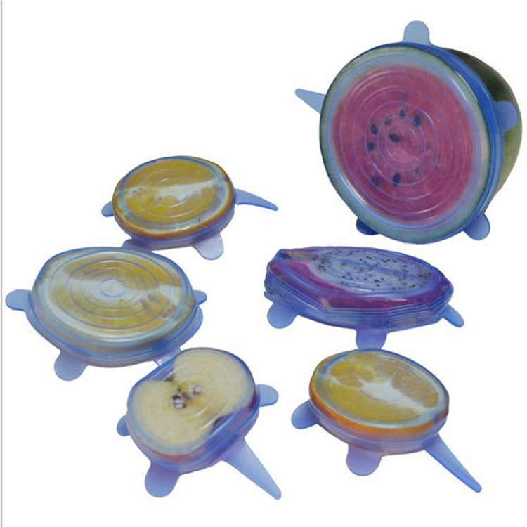 6-Piece Eco-Friendly Silicone Stretch Lids Set | Reusable, Leak-Proof Airtight Food Covers