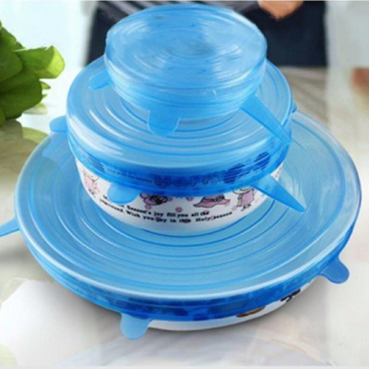 6-Piece Eco-Friendly Silicone Stretch Lids Set | Reusable, Leak-Proof Airtight Food Covers