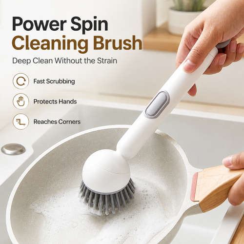 Multi-Functional 3-in-1 Rotatable Kitchen Cleaning Brush with Soap Dispenser