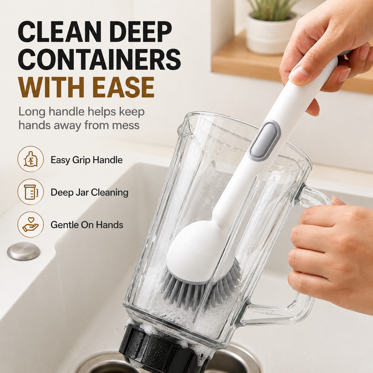 Multi-Functional 3-in-1 Rotatable Kitchen Cleaning Brush with Soap Dispenser