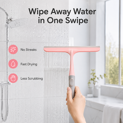 Multi-Purpose Silicone Squeegee & Window Cleaner | Streak-Free Bathroom Wiper