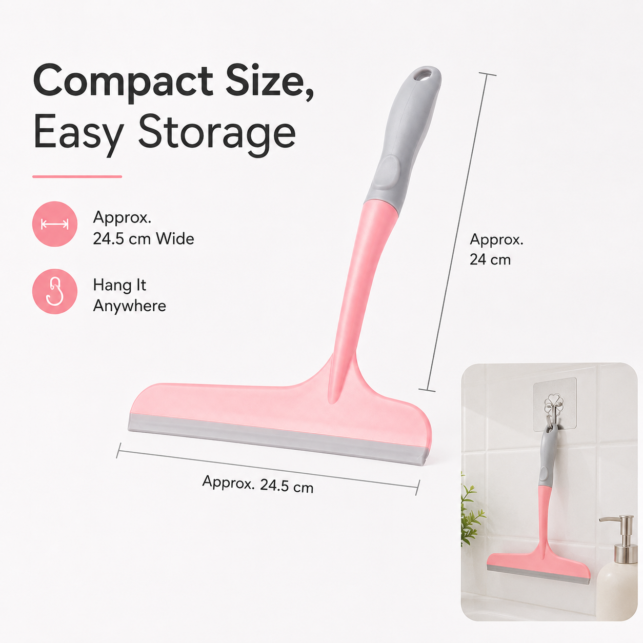 Multi-Purpose Silicone Squeegee & Window Cleaner | Streak-Free Bathroom Wiper