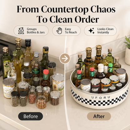 360° Rotating Multi-Functional Organizer Tray & Kitchen Spice Rack