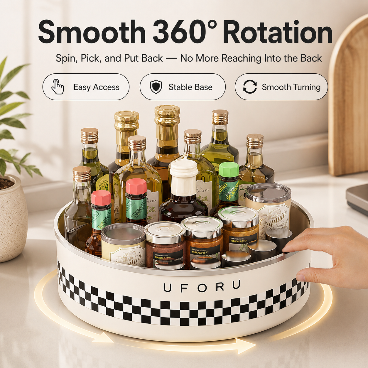 360° Rotating Multi-Functional Organizer Tray & Kitchen Spice Rack