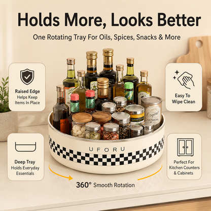 360° Rotating Multi-Functional Organizer Tray & Kitchen Spice Rack
