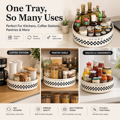 360° Rotating Multi-Functional Organizer Tray & Kitchen Spice Rack