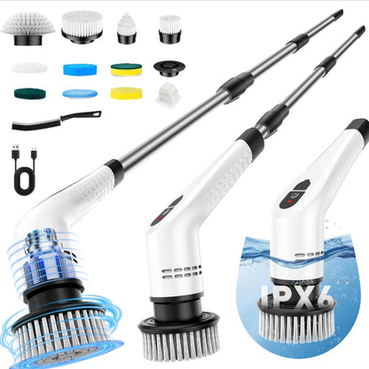 12-in-1 Multi-Functional Electric Spin Scrubber | Cordless, Retractable Long Handle & IPX6 Waterproof