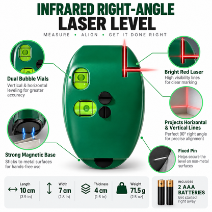🥳HEISSER SALE 2026🥳💞50.000+ VERKAUFT!👵❤️ 90-Grad-Infrarot-Laser-Wasserwaage im rechten Winkel