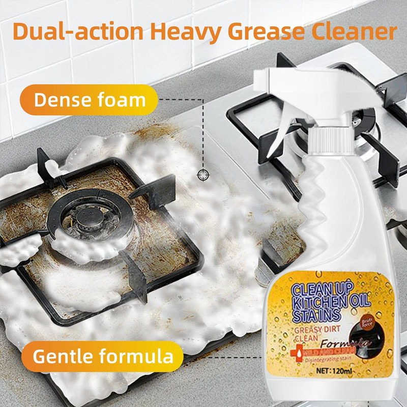 Heavy-Duty Kitchen Degreaser Spray – Fast Grease Remover 🍑