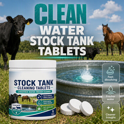 🔥 SAVE 50% TODAY 🔥 Fast-Dissolving Livestock Water Tank Cleaning Tablets | Algae Control & Fresh Water | Animal Safe