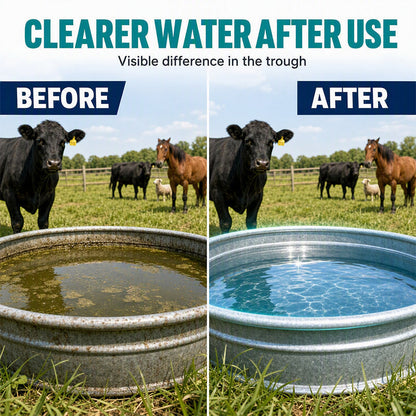 🔥 SAVE 50% TODAY 🔥 Fast-Dissolving Livestock Water Tank Cleaning Tablets | Algae Control & Fresh Water | Animal Safe