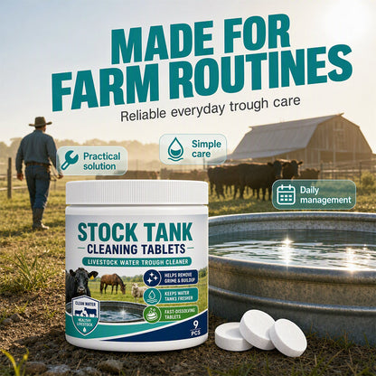 🔥 SAVE 50% TODAY 🔥 Fast-Dissolving Livestock Water Tank Cleaning Tablets | Algae Control & Fresh Water | Animal Safe