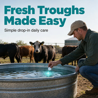 🔥 SAVE 50% TODAY 🔥 Fast-Dissolving Livestock Water Tank Cleaning Tablets | Algae Control & Fresh Water | Animal Safe
