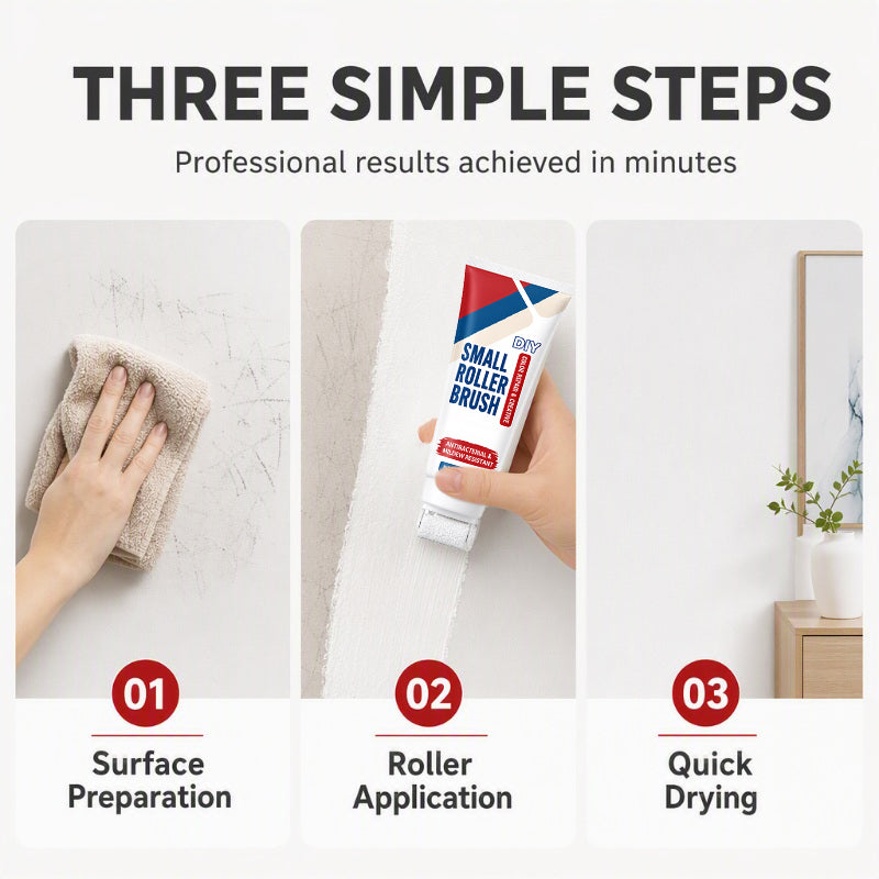 ⚡ [Instant Wall Touch-Up] All-in-One Wall Repair Paint Roller | Fast-Drying Waterproof Paste for Scuffs, Stains & Holes